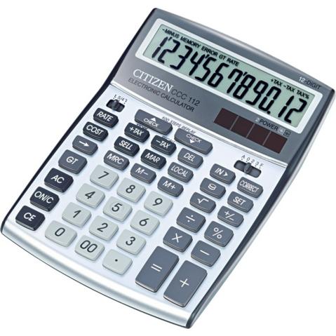 Калькулятор настольный 12 разр. CITIZEN CCC-112 двойное питание, проверка и коррекция, 155х207х33мм