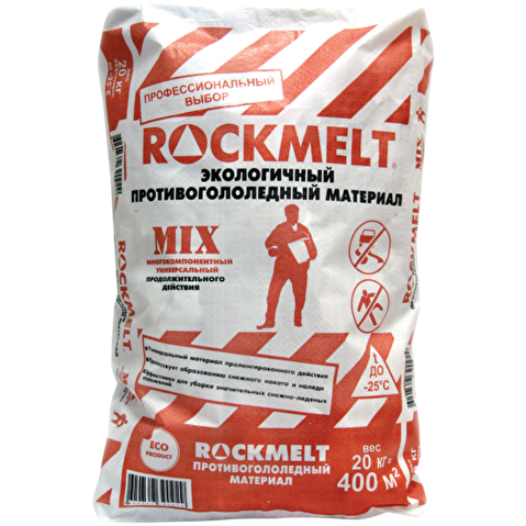 Реагент антигололедный ROCKMELT Mix, до -25°C, 20кг