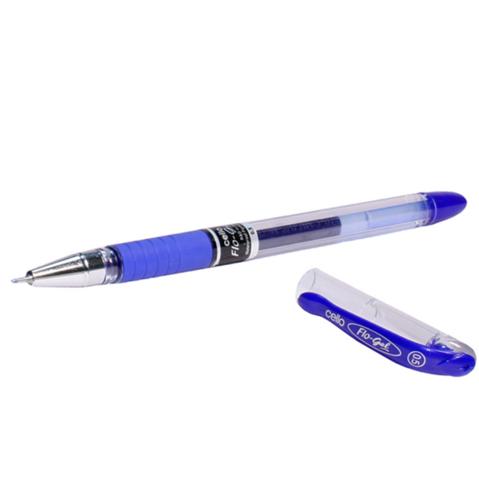 Ручка гелевая CELLO Flo Gel, резиновый упор, 0.5мм, синяя