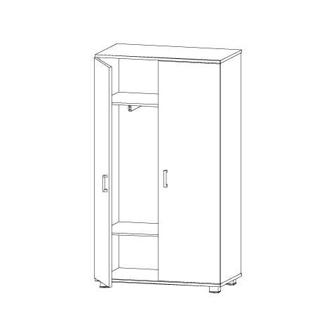 Шкаф для одежды АВАНГАРД 800х597х2203мм, 2-секционный, 2 замка, дуб выбеленный