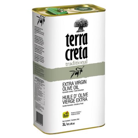 Масло оливковое TERRA CRETA Extra Virgin, жестяная банка, 3л
