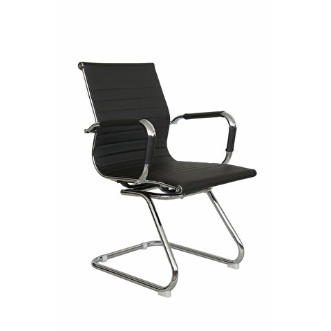 Конференц-кресло RIVA Chair 6002-3, на полозьях, экокожа черная
