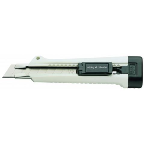 Канцелярский нож для бумаги  18мм, EDDING M18L, с металлическими направляющими