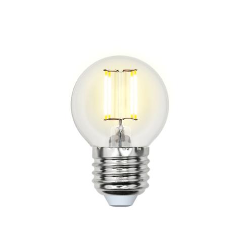 Лампа светодиодная UNIEL Sky,  6Вт, цоколь E27, шар G45, прозрачная, теплый свет 3000K, 30000ч