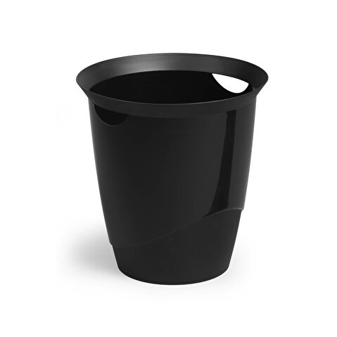 Корзина для мусора DURABLE TREND 1701710-060, цельнолитая, 16л, с ручками, глянцевая, черная