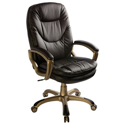 Кресло руководителя БЮРОКРАТ CH-868YAXSN, пластик золотистый, кож.зам темно-коричневый