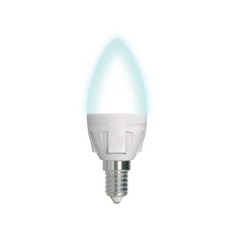 Лампа светодиодная UNIEL Яркая,  7Вт, цоколь E14, свеча, матовая, белый свет 4000K, 30000ч