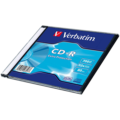 Записываемый компакт-диск CD-R VERBATIM 700МБ, 80мин, 52x, 10шт/уп, Jewel Case, Crystal, DL+, (43326/43327)