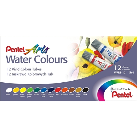 Краски акварельные PENTEL WFRS-12 Water Colours, 12цв