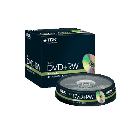 Перезаписываемый DVD-диск DVD+RW TDK           4.7ГБ, 4x, 10шт/уп, Slim Case, (DVD+RW47SCNEB10)