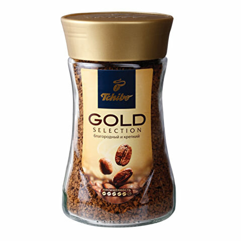 Кофе растворимый TCHIBO Gold Selection, сублимированный, стеклянная банка, 190г