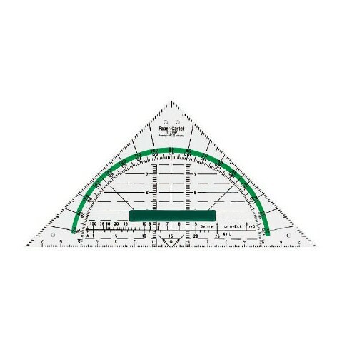 Треугольник многофункциональный  FABER-CASTELL Комби, 160х80х2.2мм,  в пластмассовом пенале