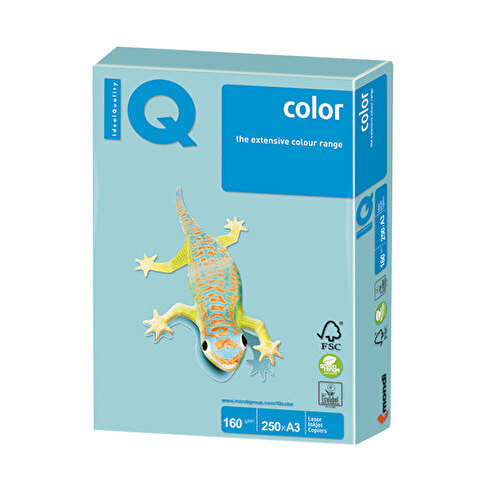 Бумага цветная IQ/MAESTRO COLOR  A3  160/250 пастель, голубая (MB30)