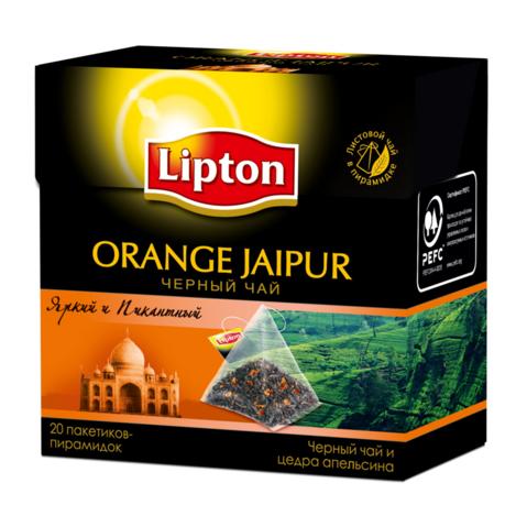 Пакетированный чай фруктовый черный LIPTON Orange Jaipur 20х1.8г, в пирамидках