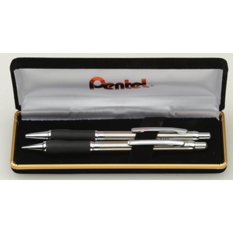 Набор PENTEL B460SS465A Sterling: ручка шариковая + карандаш механический; металл корпус, в футляре