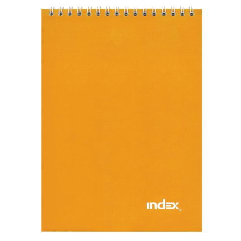 Блокнот А5   40л, INDEX Colourplay, спираль, обложка ламинированный картон, клетка, оранжевый