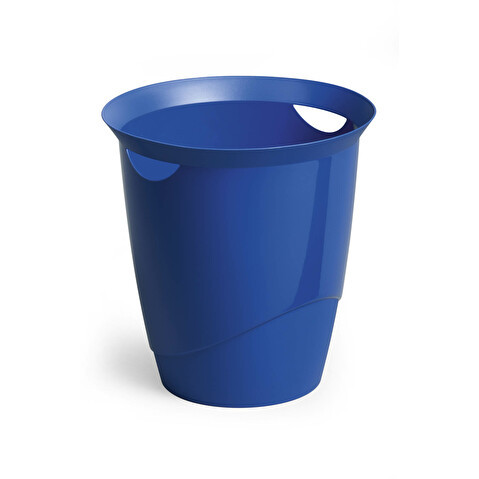 Корзина для мусора DURABLE TREND 1701710-040, цельнолитая, 16л, с ручками, глянцевая, синяя