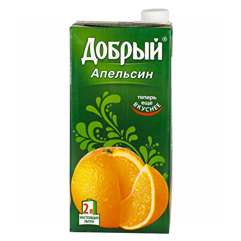 Сок ДОБРЫЙ, 2л, нектар апельсин, 6шт/уп