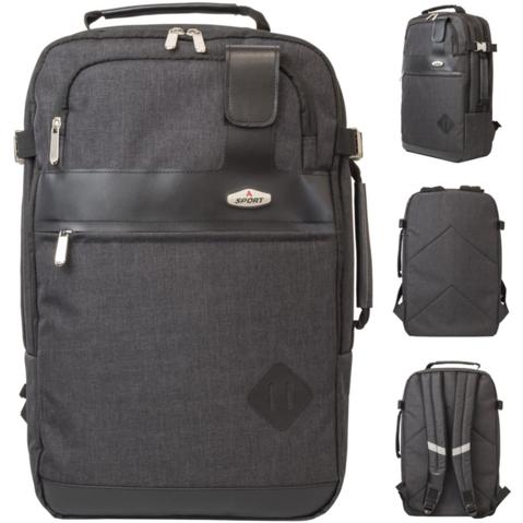 Рюкзак городской ACTION, с отделением для ноутбука, размер 46x29.5x15 см, черный