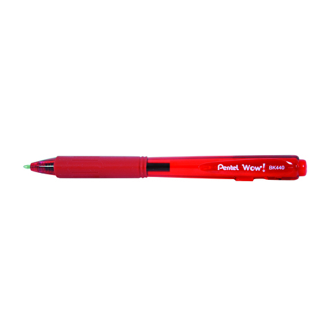 Ручка шариковая автоматическая PENTEL BK440-B, резиновый упор, 1.0мм, корпус трехгранный, красная