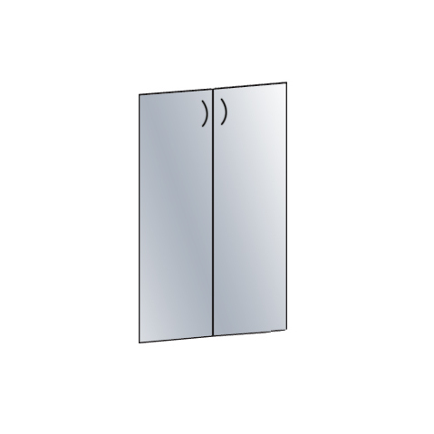 Дверь стеклянная АВАНТАЖ 706х1104, 2шт/уп, прозрачная