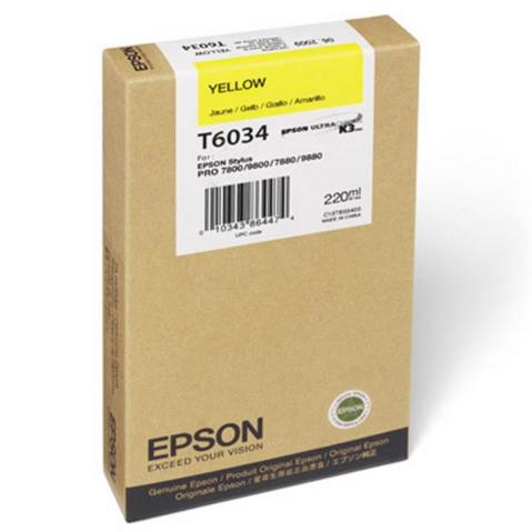 Картридж EPSON C13T603400 для Stylus Pro 7800/7880/9800/9880, 220мл, Yellow