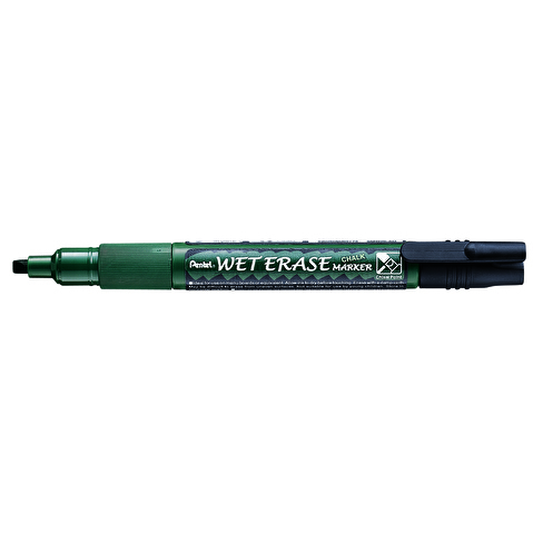 Маркер для стекол PENTEL SMW26-A Wet Erase Marker, на меловой основе, наконечник двусторонний, круглый/скошенный, 2/4мм, черный