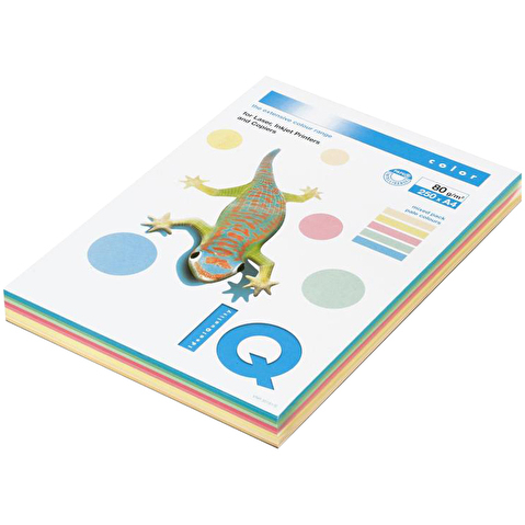 Бумага цветная IQ/MAESTRO COLOR  A4   80/250 пастель, 5 цветов по 50л (RB01: CR20, YE23, PI25, MG28, MB30)