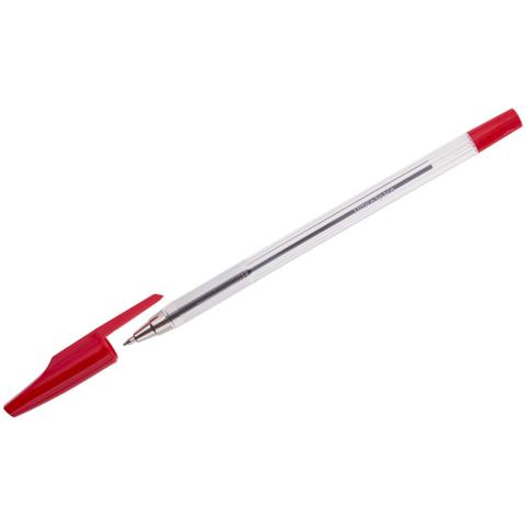 Ручка шариковая OfficeSpace, 0.45/0.7мм, корпус прозрачный, красная