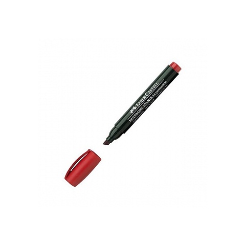 Маркер перманентный FABER-CASTELL WINNER 54-Е, скошенный наконечник, 1.6-4.9мм, красный