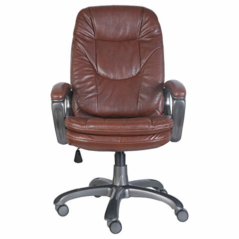 Кресло руководителя БЮРОКРАТ CH-868SAXSN, пластик темно-серый, кож.зам коричневый