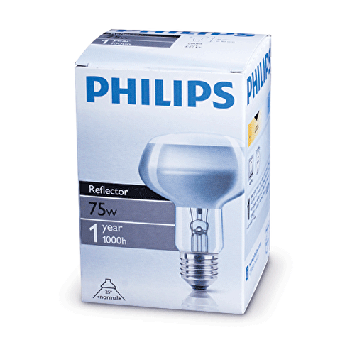 Лампа накаливания рефлекторная PHILIPS  75W/E27, R80 (зеркальная)