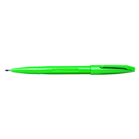 Ручка капиллярная PENTEL S520-D Sign Pen, 2.0мм, фибровый узел, зеленая