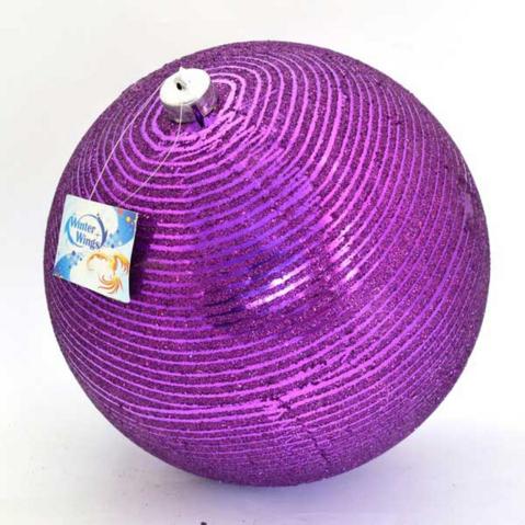 Елочная игрушка ШАР, 25 см, цветной