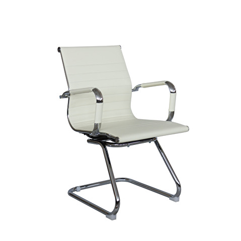Конференц-кресло RIVA Chair 6002-3, на полозьях, экокожа бежевая