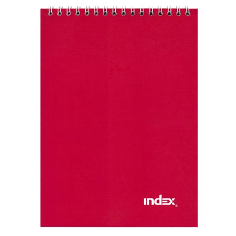 Блокнот А5   40л, INDEX Office classic, спираль, клетка, красный