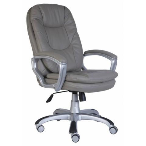 Кресло руководителя БЮРОКРАТ CH-868SAXSN, пластик серебристый, кож.зам серый