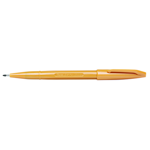 Ручка капиллярная PENTEL S520-Y Sign Pen, 2.0мм, фибровый узел, охра