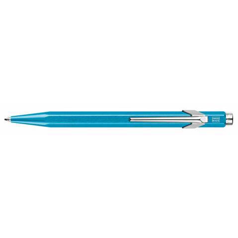 Ручка шариковая CARANDACHE OFFICE POPLINE METAL-X, корпус бирюзовый, синяя, стержень М (849.671)