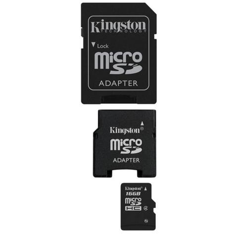 Карта памяти microSDHC 16Gb KINGSTON Class 4 + адаптер (SDC4/16GB) Retail