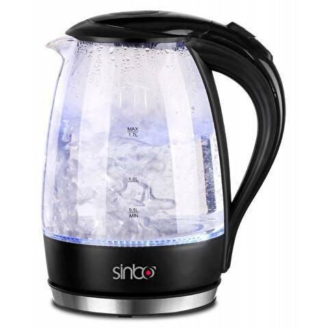 Чайник электрический SINBO SK 7338B, 1.7л, 2200Вт, стекло, черный