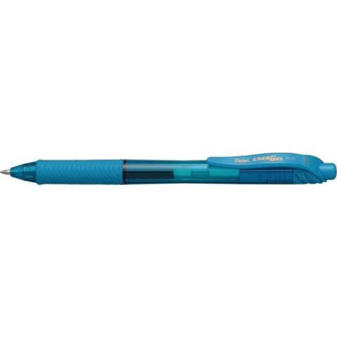 Ручка гелевая автоматическая PENTEL BL107-S Energel-X, резиновый упор, 0.7мм, голубая