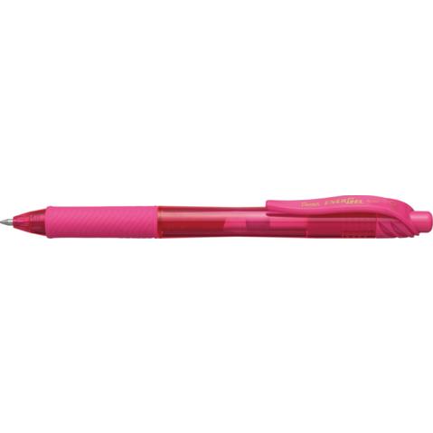 Ручка гелевая автоматическая PENTEL BL107-P Energel-X, резиновый упор, 0.7мм, розовая