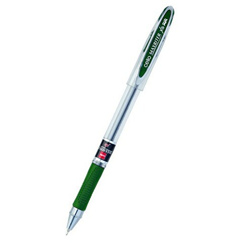 Ручка шариковая CELLO Maxriter XS, резиновый упор, 0.7мм, зеленая