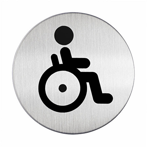 Табличка DURABLE 4906-23, "Туалет для инвалидов", D=83мм, металл