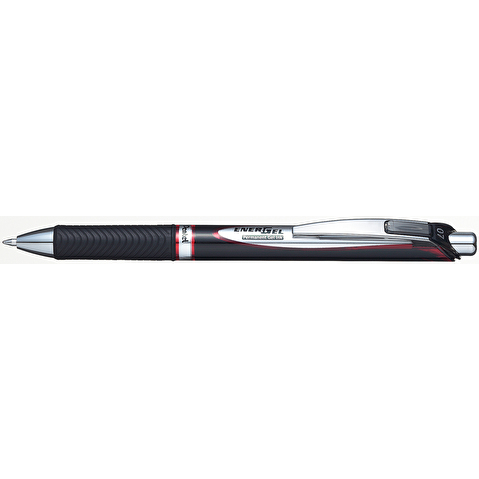 Ручка гелевая автоматическая PENTEL BLP77-B Energel Permanent, резиновый упор, 0.7мм, красная