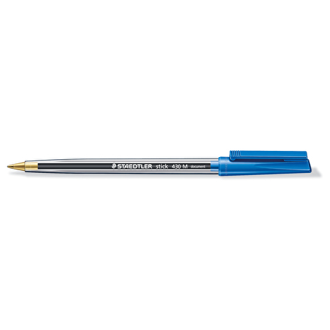 Ручка шариковая STAEDTLER 430 M-3, прозрачный корпус, 0.5мм, синяя