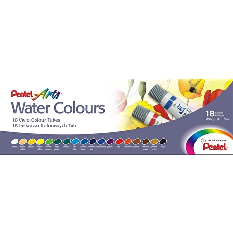 Краски акварельные PENTEL WFRS-18 Water Colours, 18цв
