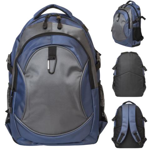 Рюкзак городской ACTION, размер 45x28x13 см, мягкая спинка, синий с черным