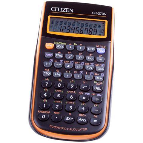 Калькулятор научный 10+2 разр. CITIZEN SR-270NOR, 236 функции, питание от батарейки, 2 строчный дисплей, черный/оранжевый корпус, 153х78х12мм
